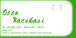 otto macskasi business card