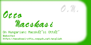 otto macskasi business card